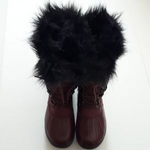 Sorel Mid Thigh  Burgundy Winter Boots